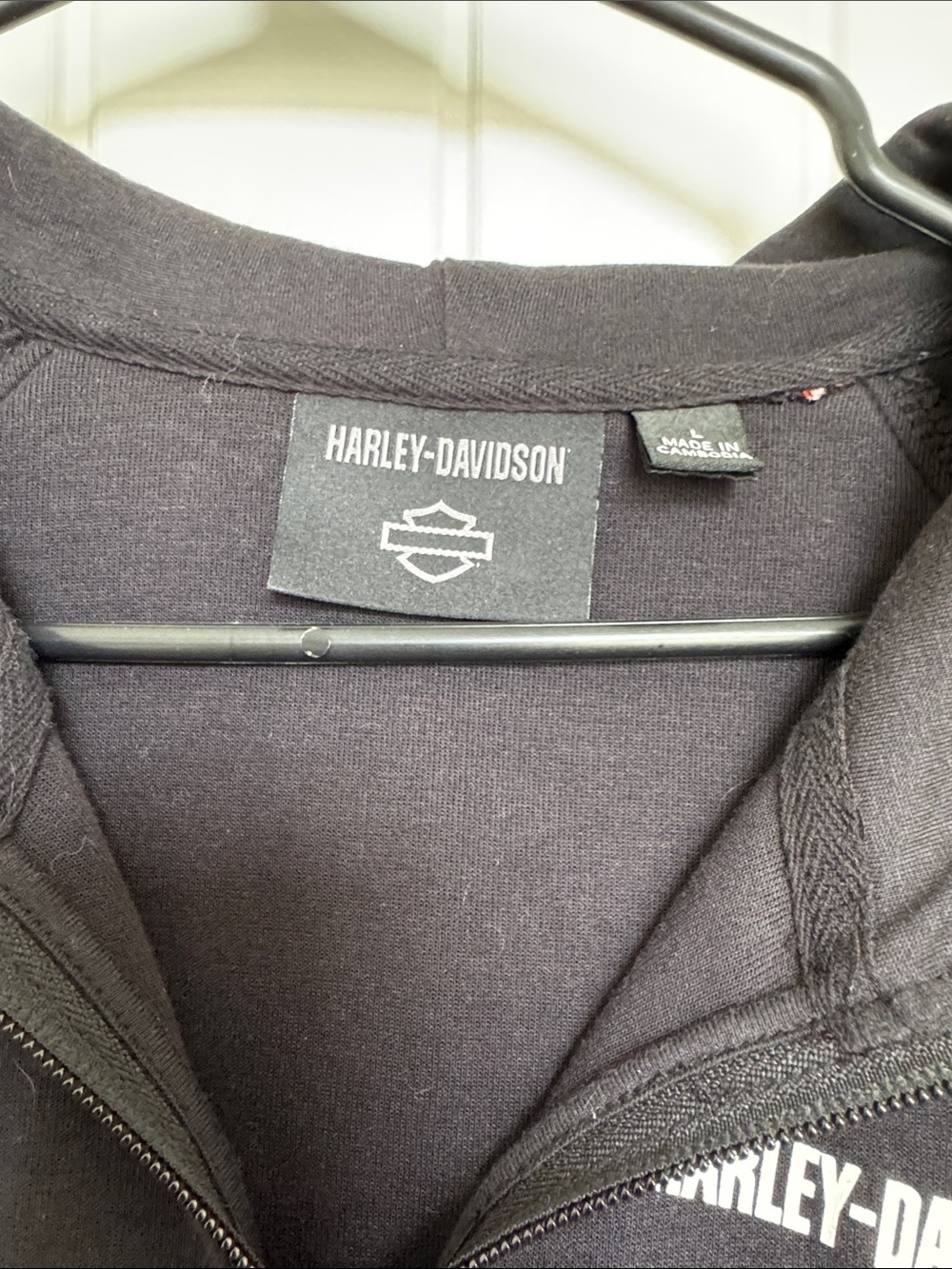 Harley-Davidson Black and Orange Logo Hooded Sweatshirt - Picture 3 of 3